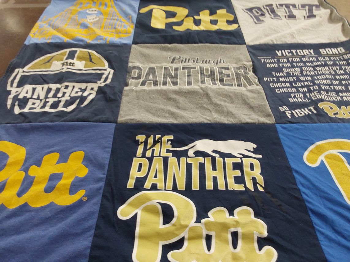 T-shirt quilt featuring pittsburgh panthers by Emily from PA