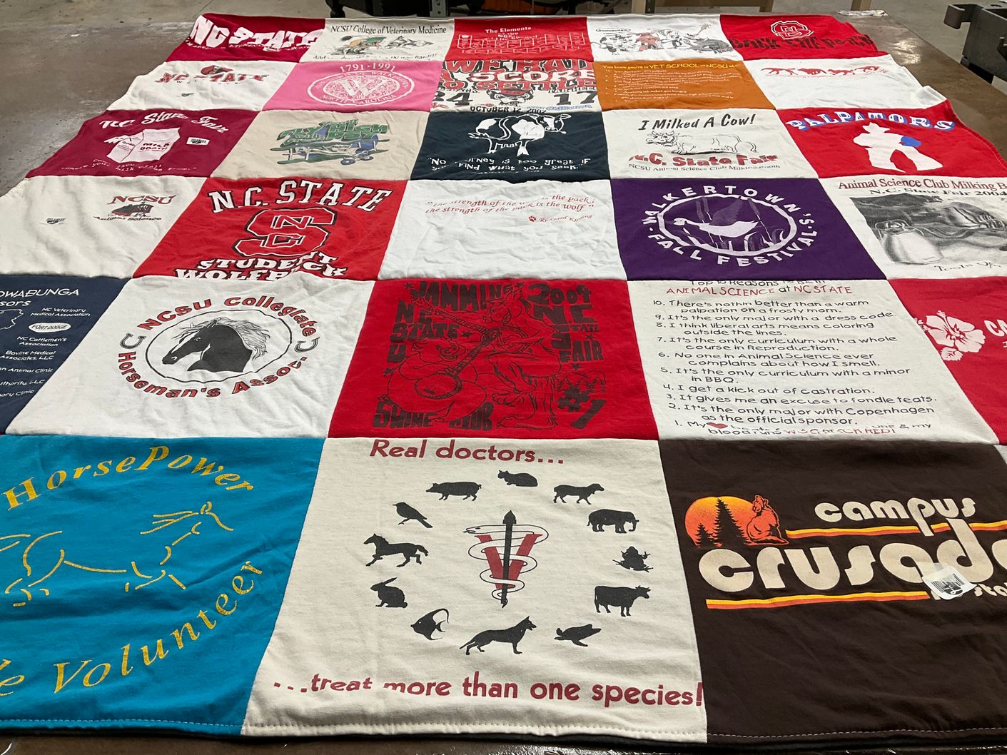 T-shirt quilt from north carolina state university by Sara from NC