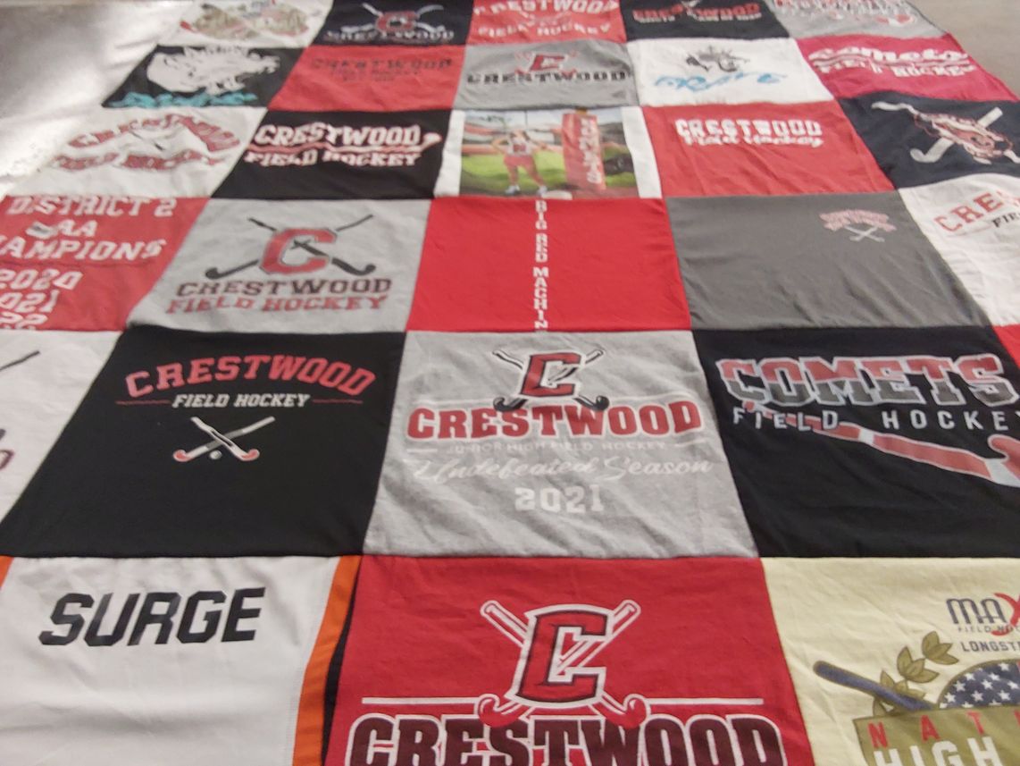 T-shirt quilt featuring crestwood field hockey, comets field hockey by Debbie from PA