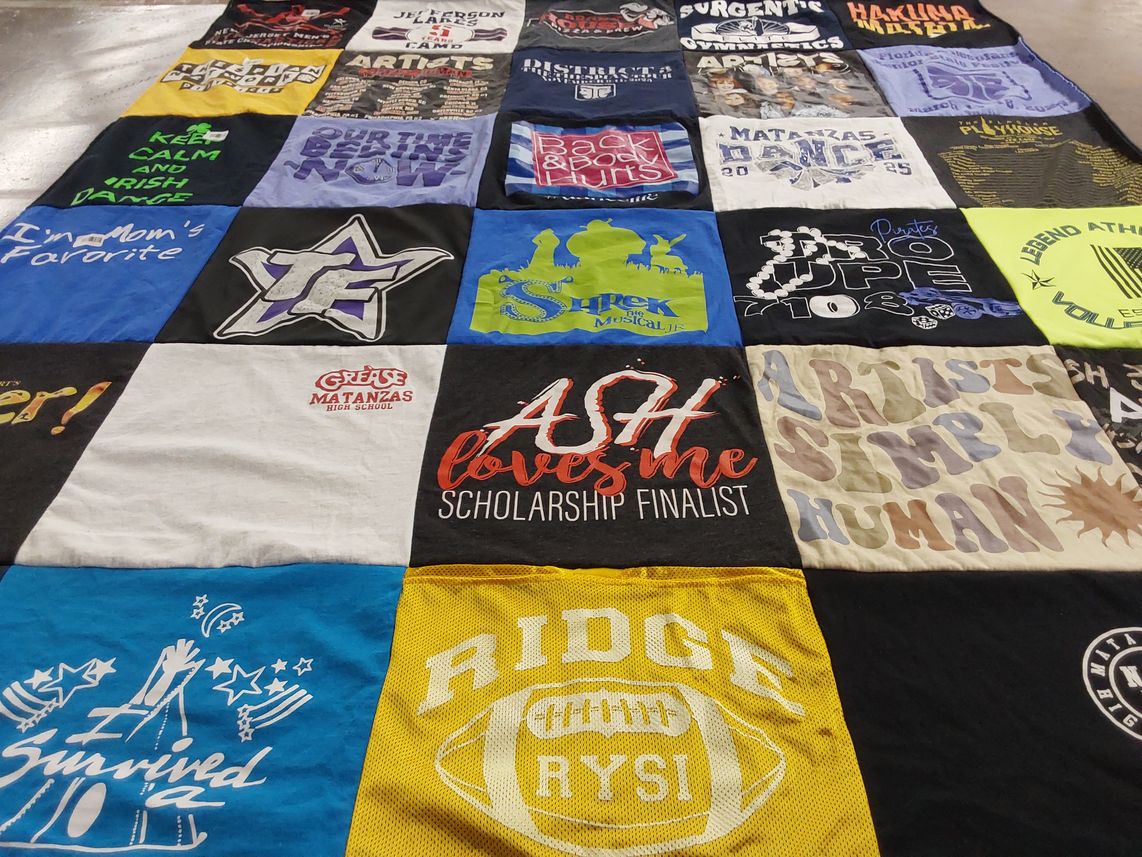 T-shirt quilt featuring ridge high school by Danielle from FL