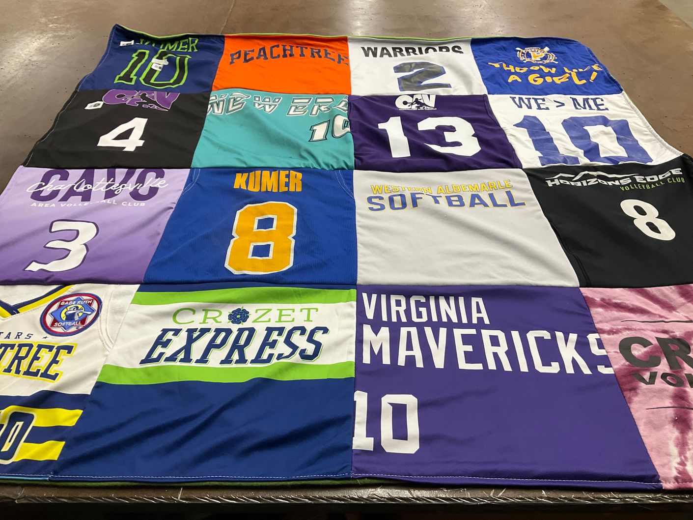 T-shirt quilt featuring virginia mavericks by Nicole from VA