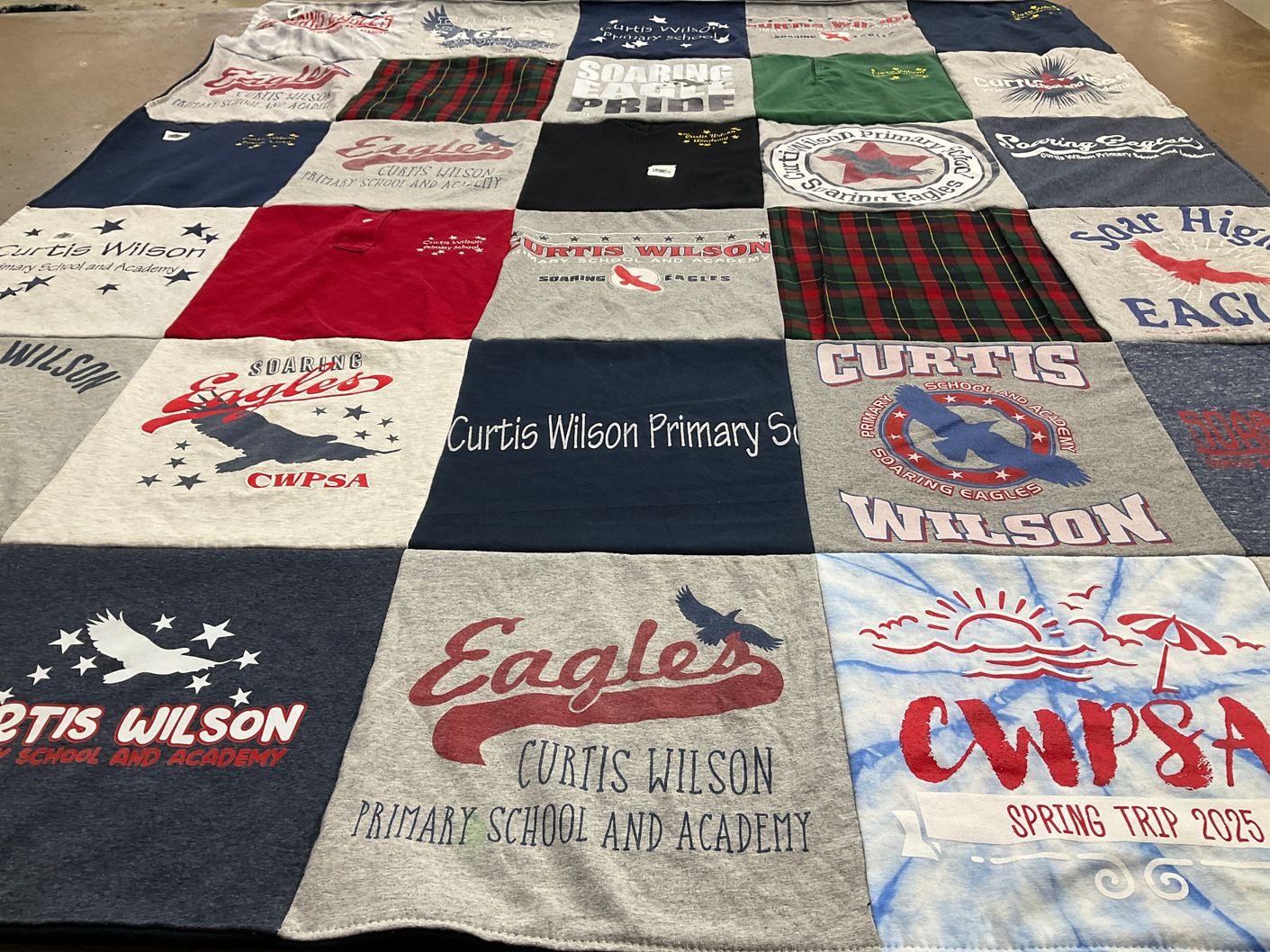 T-shirt quilt featuring eagles by Katie from IN