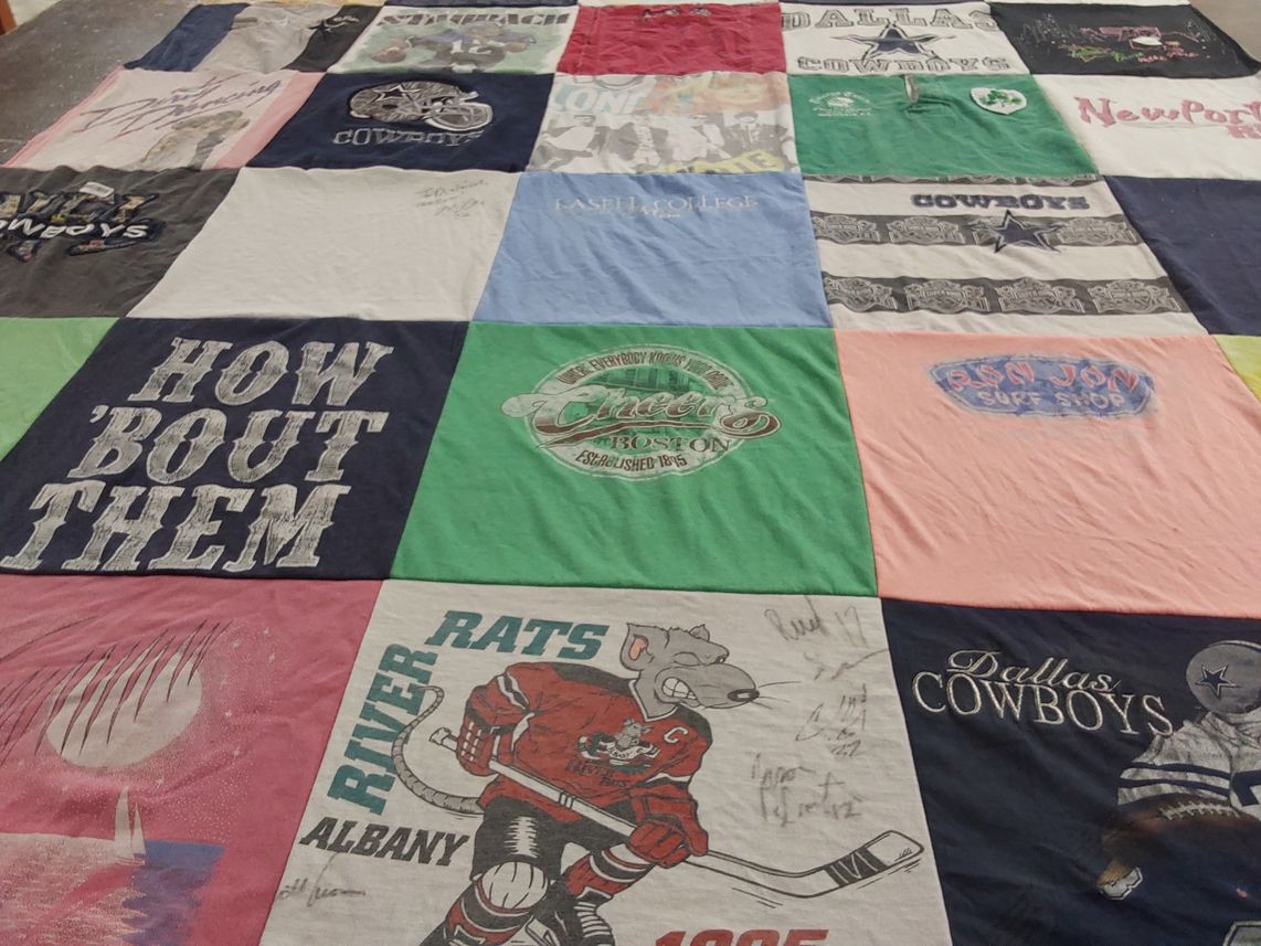T-shirt quilt featuring dallas cowboys, river rats by Ashley from MA
