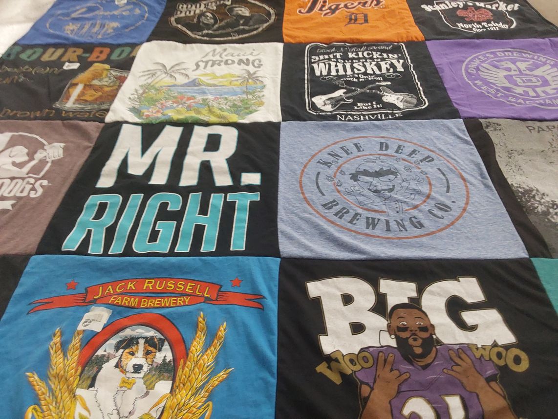 T-shirt quilt featuring detroit tigers by Kari from CA