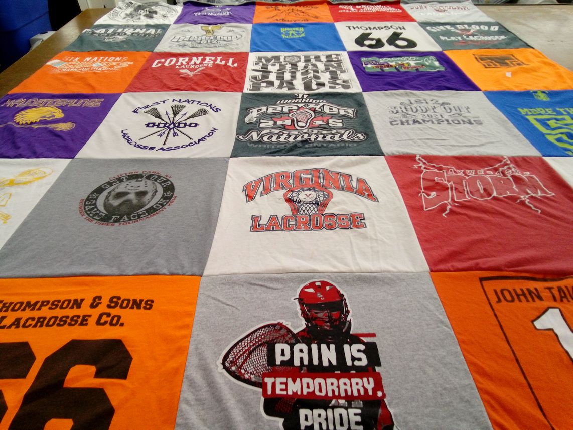 T-shirt quilt featuring virginia lacrosse, storm lacrosse by Danielle from NY