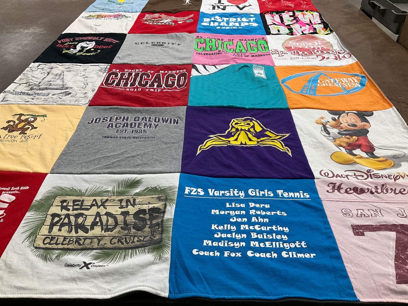 T-shirt quilt featuring fz south varsity girls tennis by Stephanie from GA