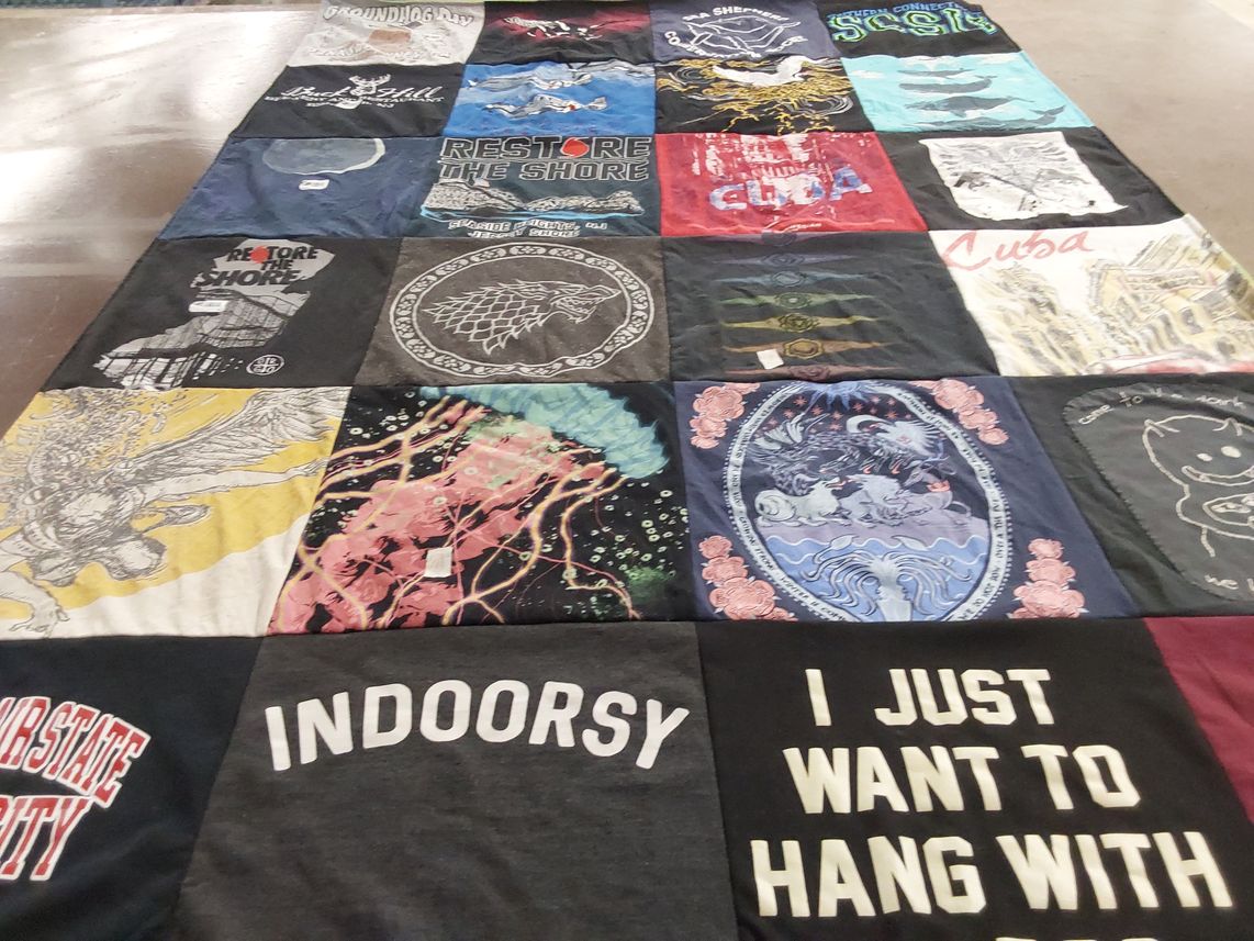 T-shirt quilt from california state university by Karen from NJ