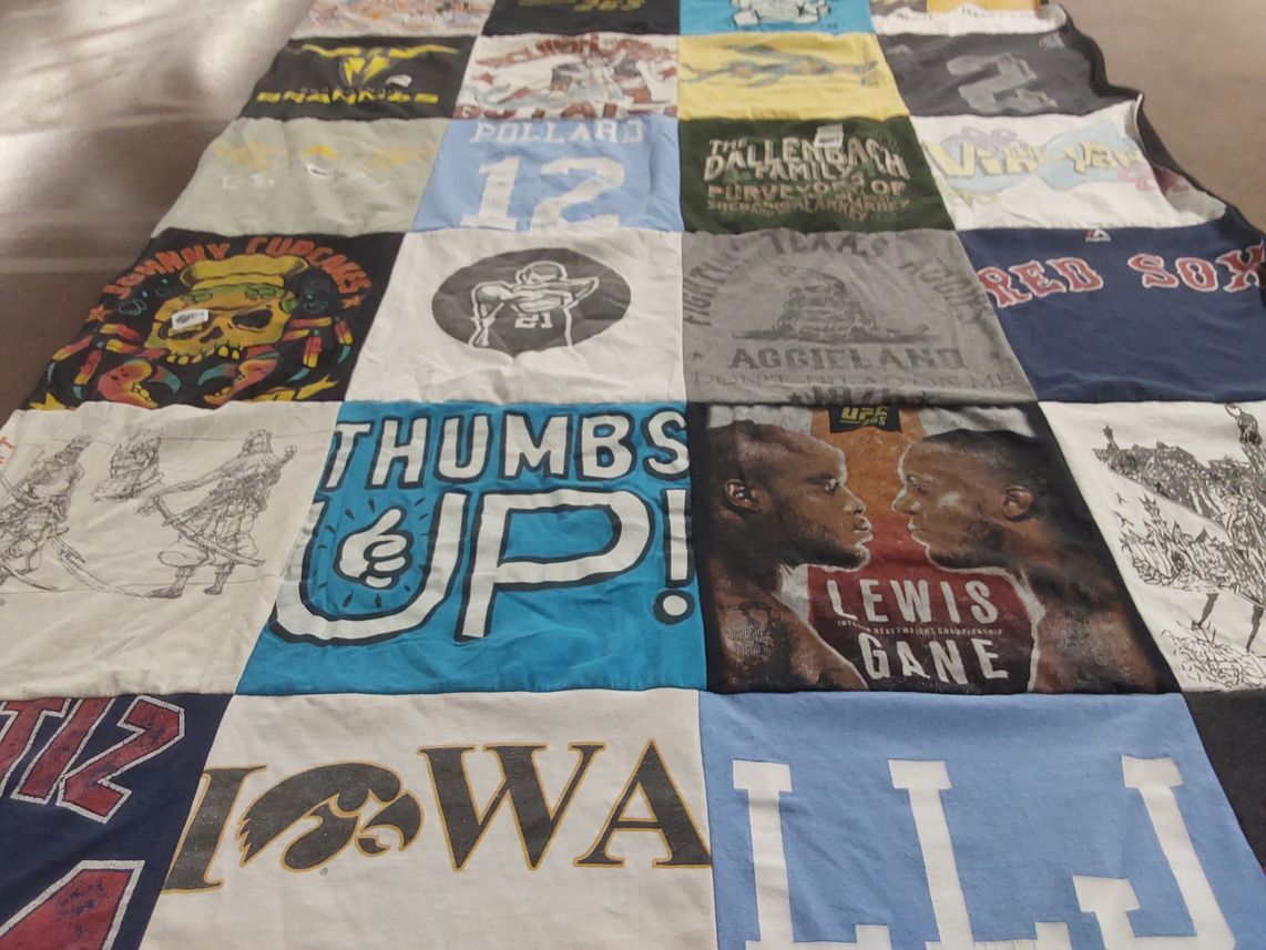 T-shirt quilt from iowa state university by William from TX