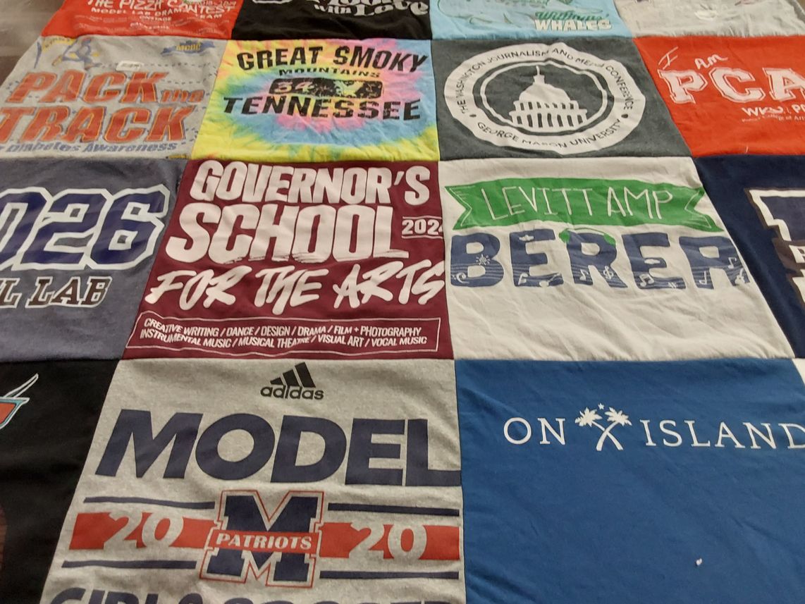 T-shirt quilt featuring model patriots by Angel from KY