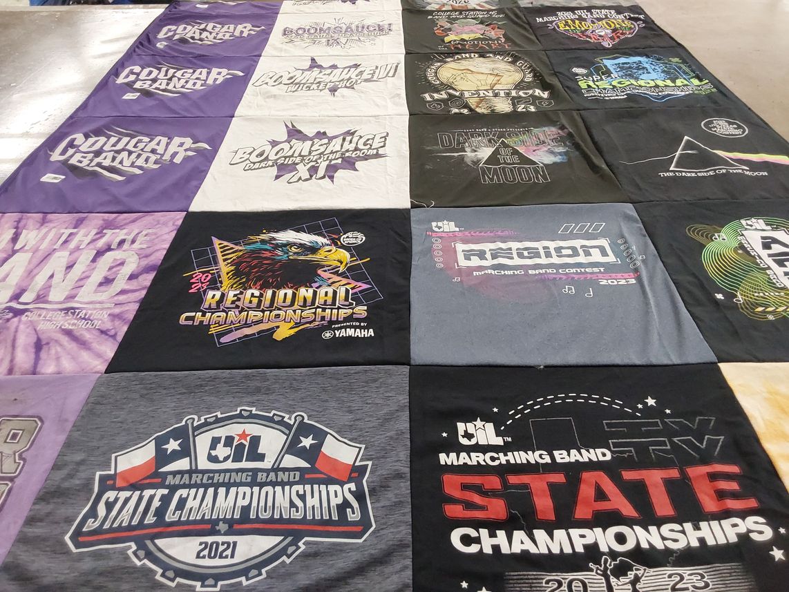 T-shirt quilt from college station high school by Krista from TX
