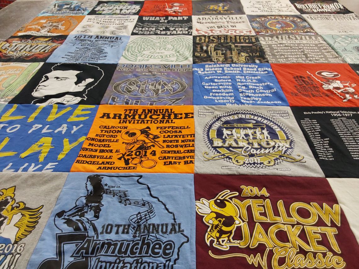 T-shirt quilt featuring yellow jackets by Nancy from GA
