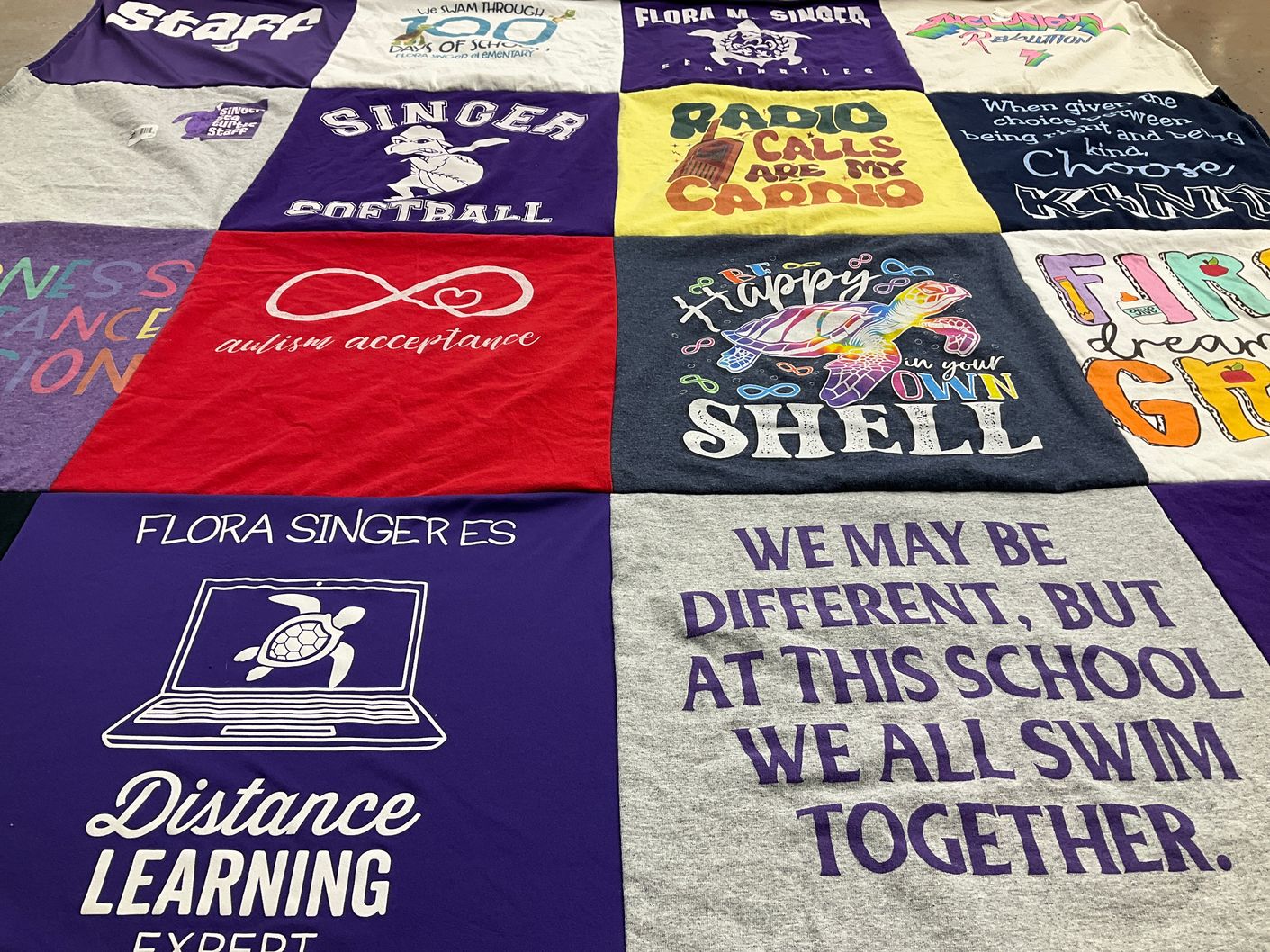 T-shirt quilt featuring flora m singer softball team by Vanesa from MD