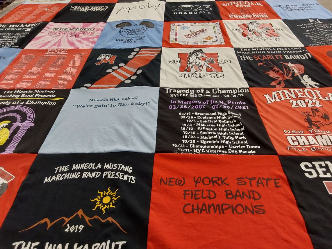 T-shirt quilt featuring minola mustang marching band by Katelin from NY