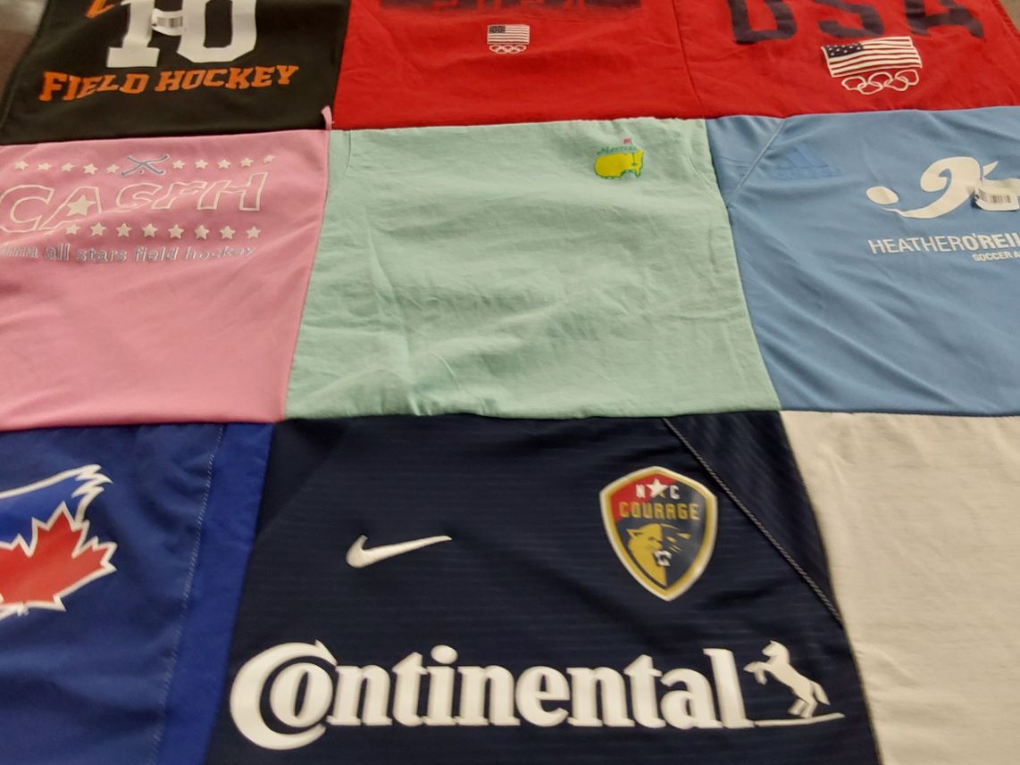 T-shirt quilt featuring north carolina courage by Julie from NC