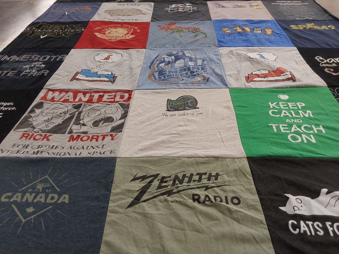 T-shirt quilt with animation, comedy themes by Elise from MN
