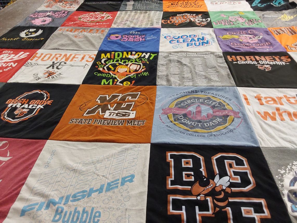 T-shirt quilt featuring >beach grove high school by Katie from IN