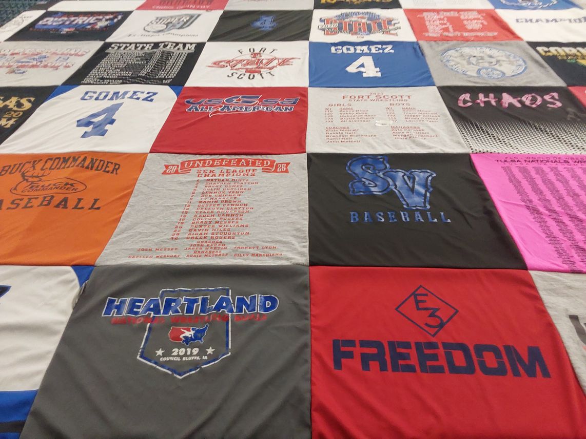 T-shirt quilt featuring sv baseball by Samantha from AR