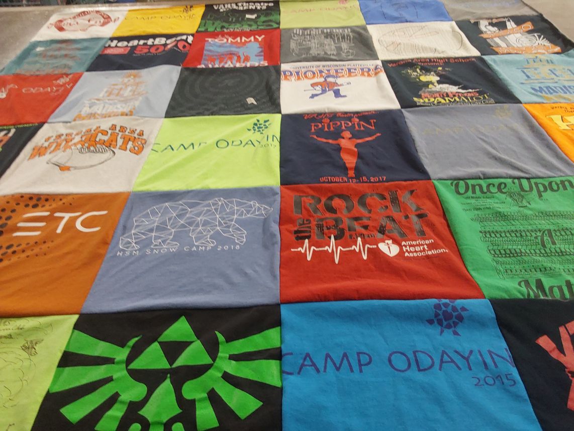 T-shirt quilt from university of wisconsin platteville by Bob from WI