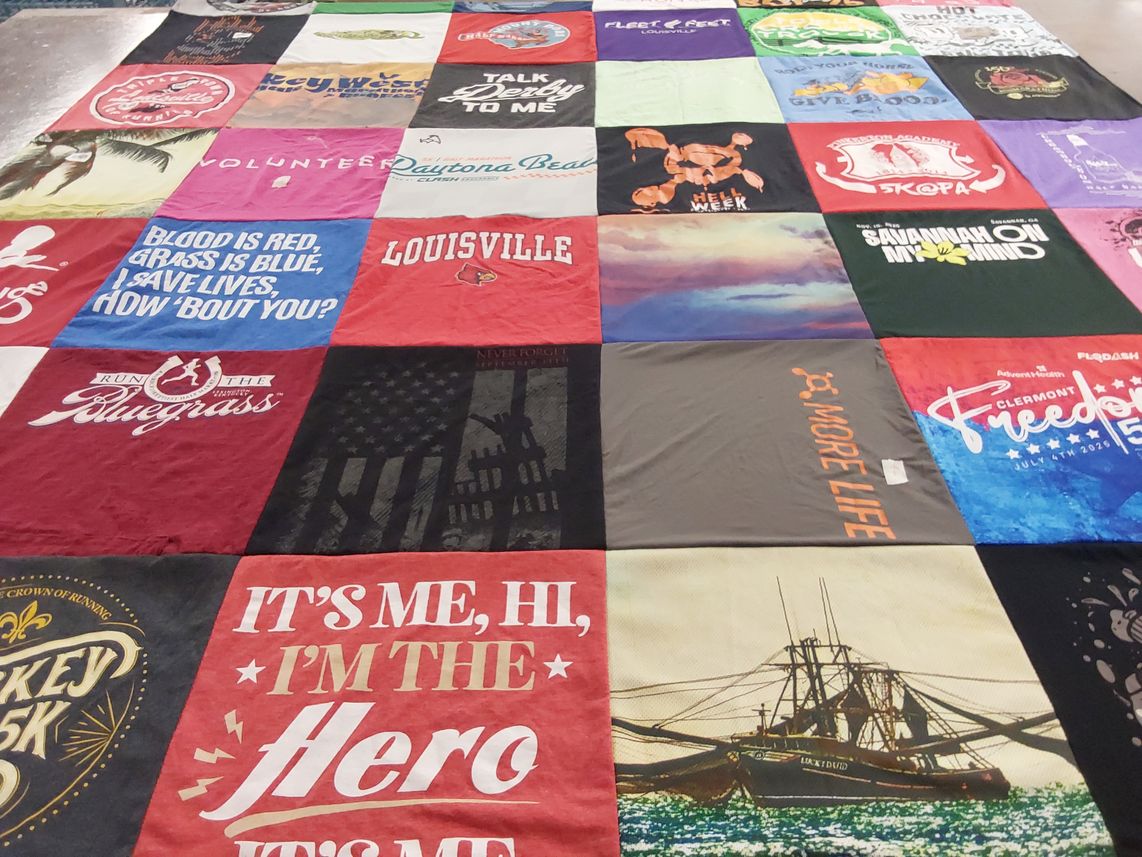 T-shirt quilt from university of louisville by Ilana from FL