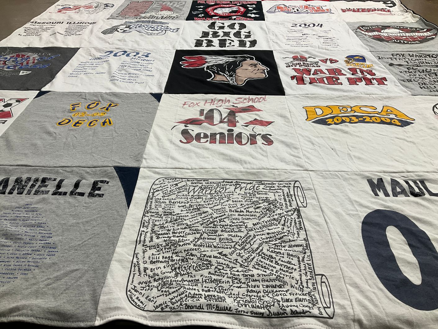 T-shirt quilt from fox high school by Annette from MO