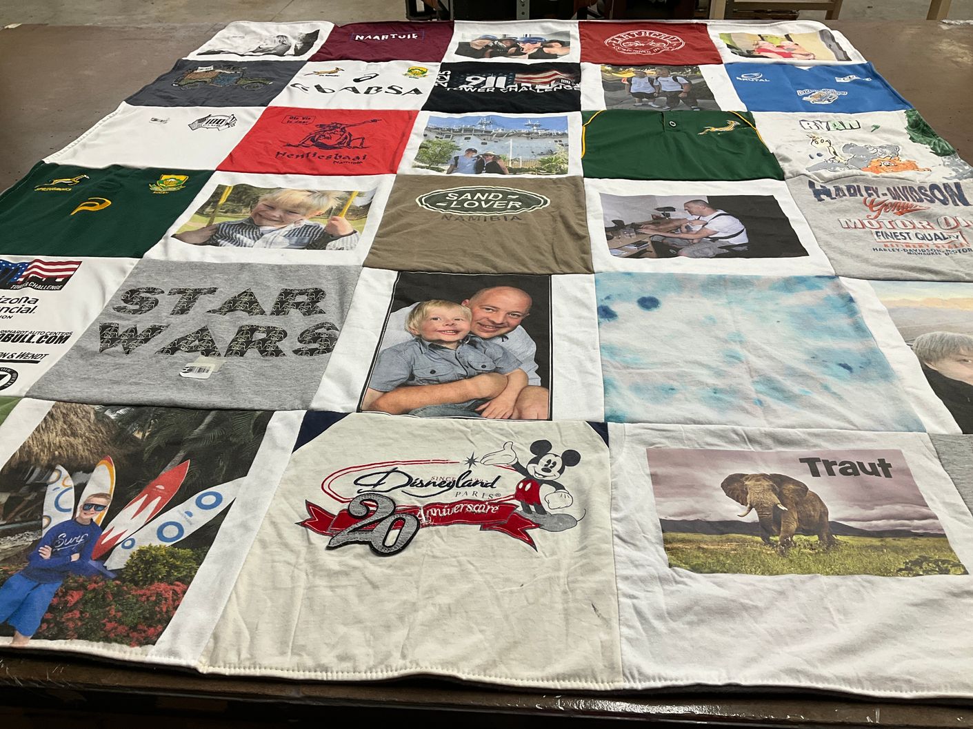 T-shirt quilt with disney, animals themes by Noeleen from AZ