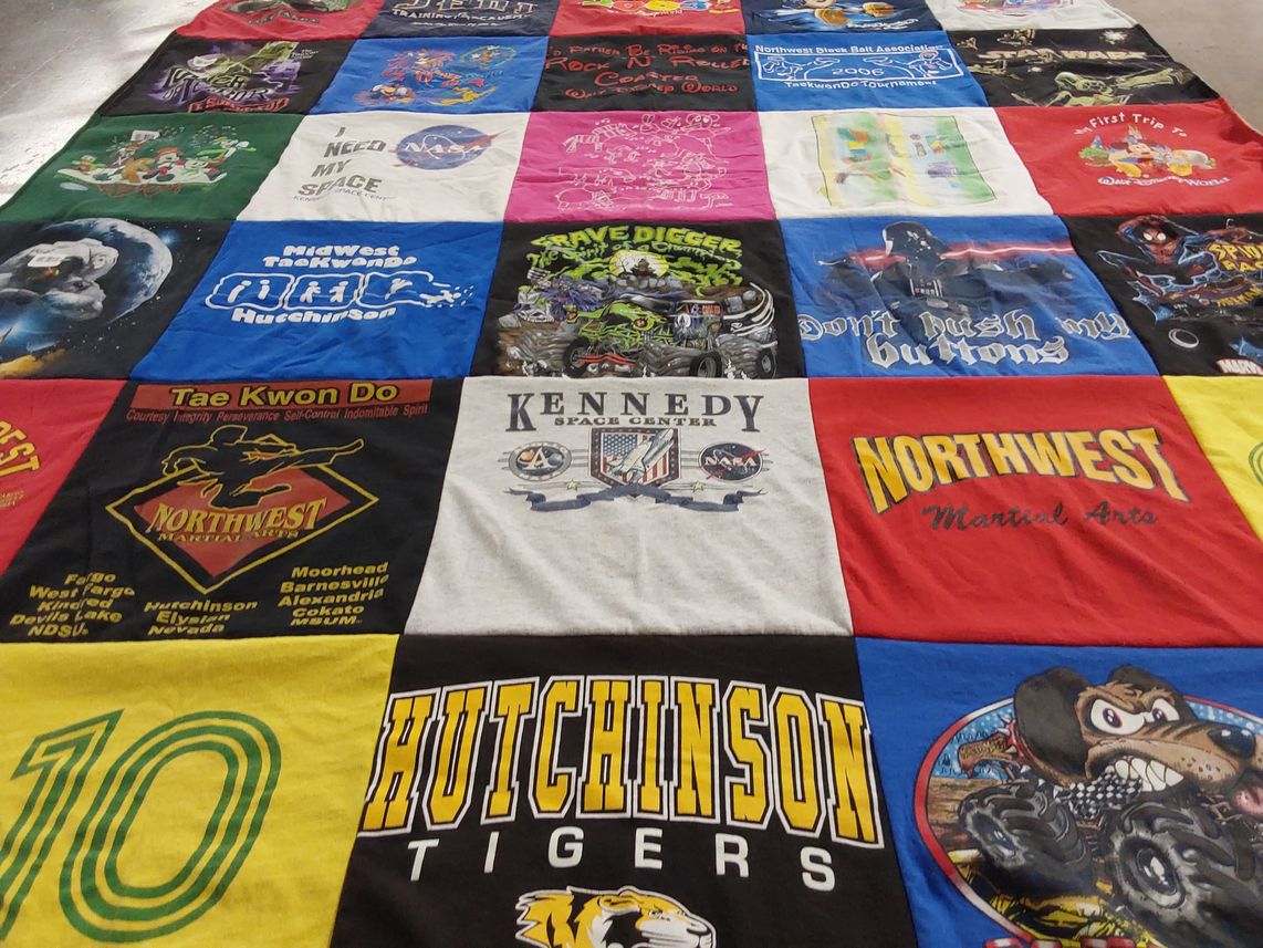 T-shirt quilt featuring hutchinson tigers by Kris from MN