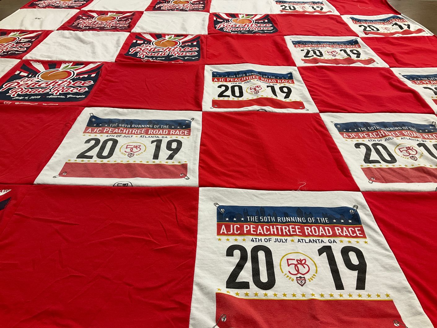 T-shirt quilt with running, races themes by David from GA