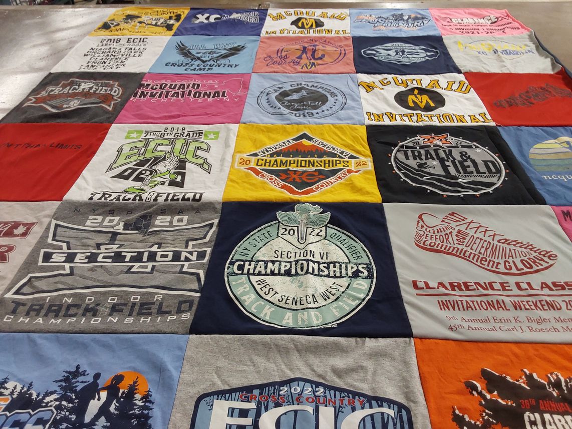 T-shirt quilt from mcquaid jesuit high school by Mary Rose from NY