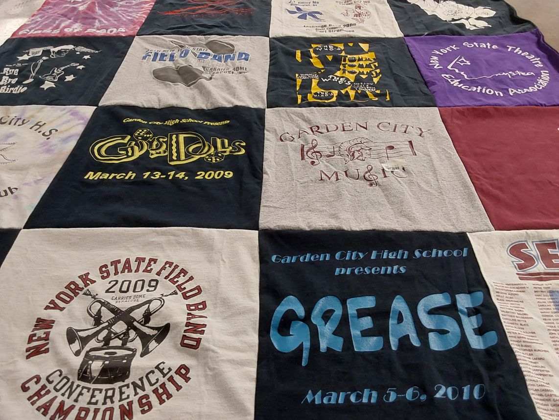 T-shirt quilt from garden city high school by Kacie from MD