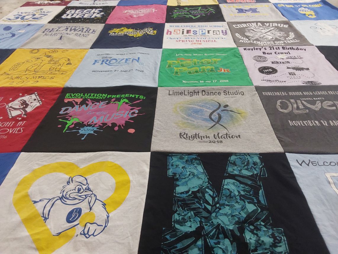 T-shirt quilt featuring delaware marching band by Kelly from PA