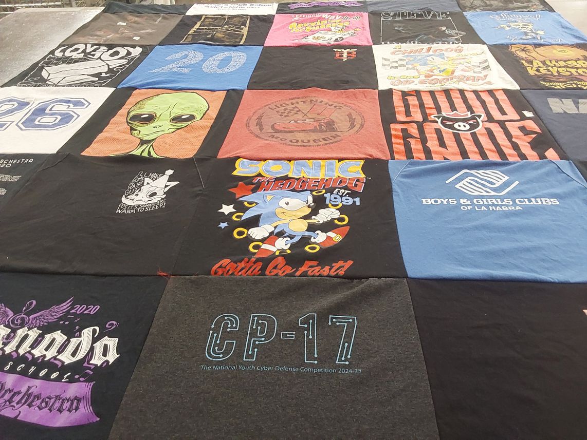 T-shirt quilt from cove high school by Oscar from CA