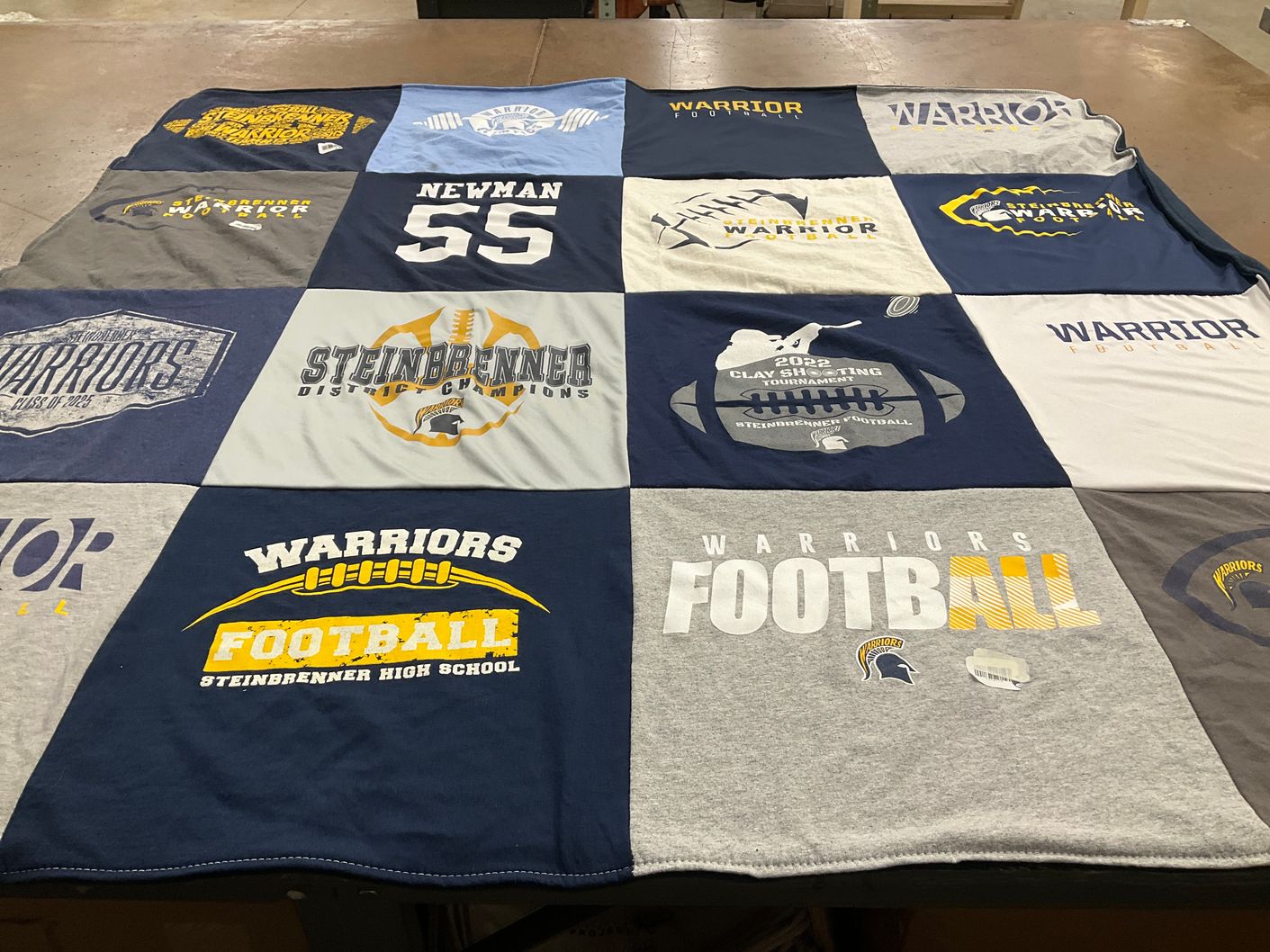 T-shirt quilt featuring steinbrenner warriors football by Erin from FL