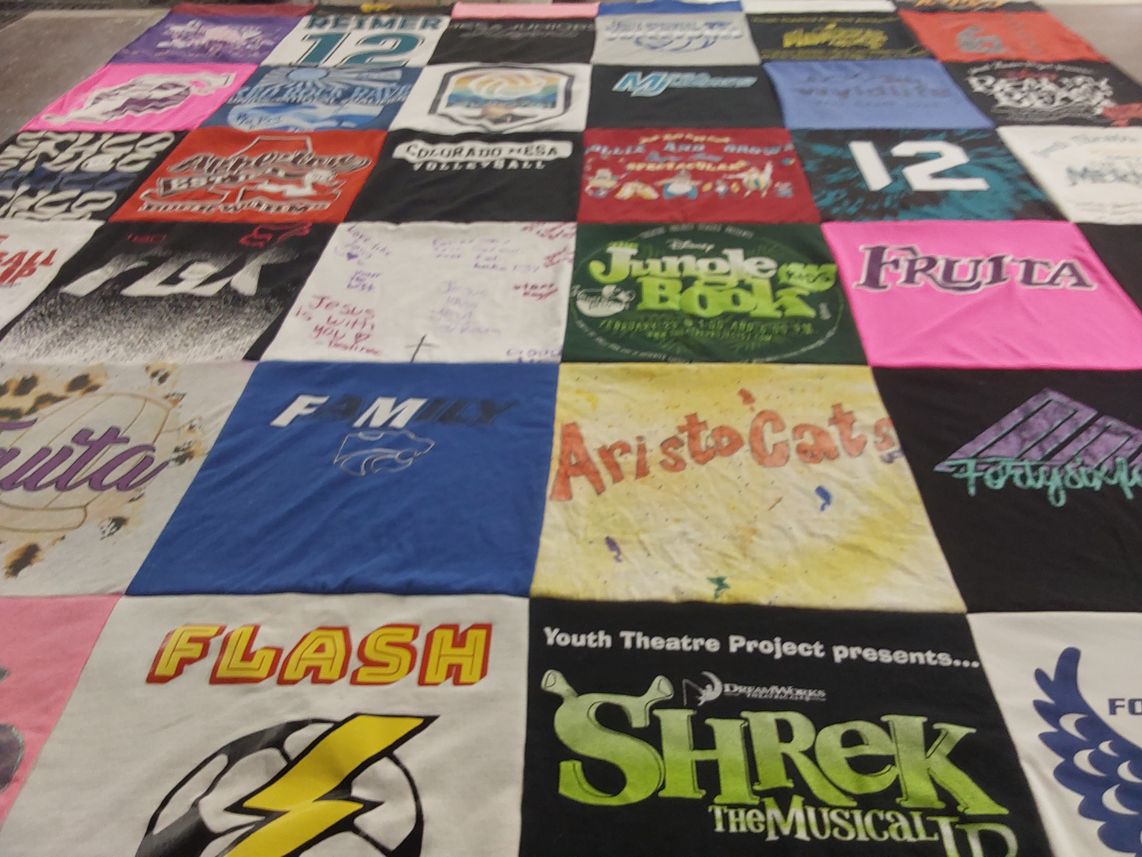 T-shirt quilt featuring fruita high school volleyball by chelsi from CO