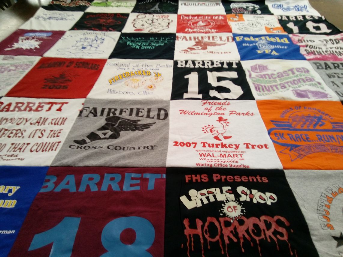 T-shirt quilt featuring fairfield cross country by Janice from OH