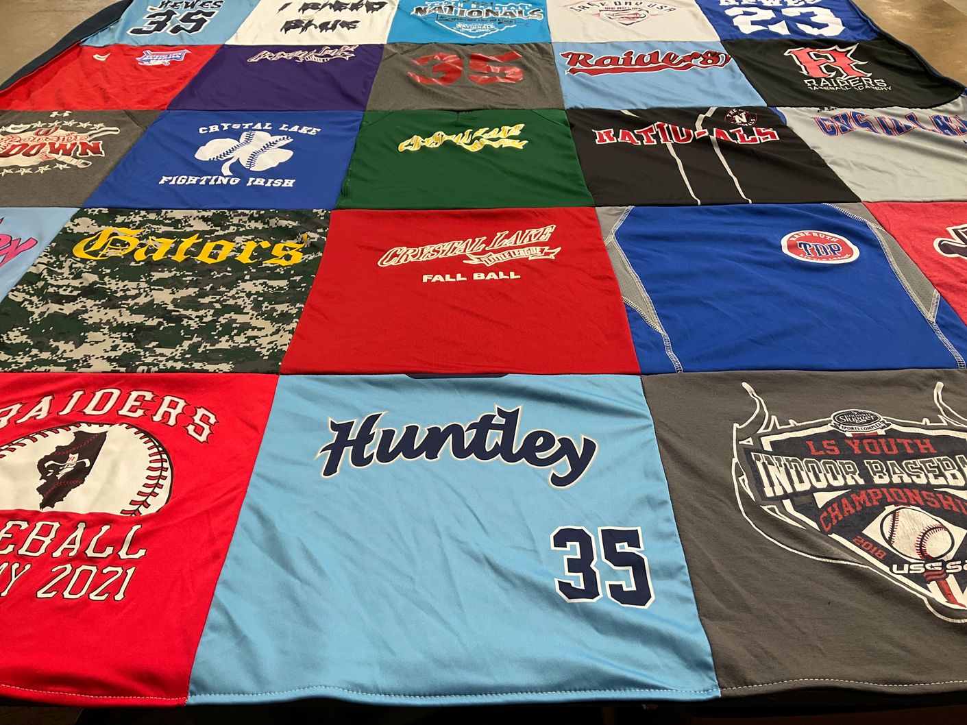 T-shirt quilt featuring crystal lake raiders by Cathie from IL