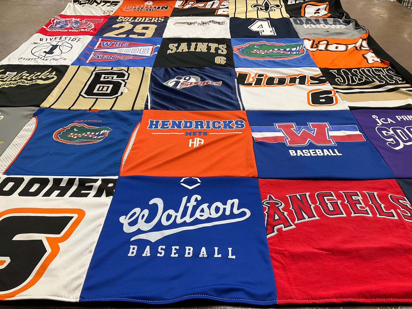 T-shirt quilt featuring gators baseball, lions baseball by Christy from FL