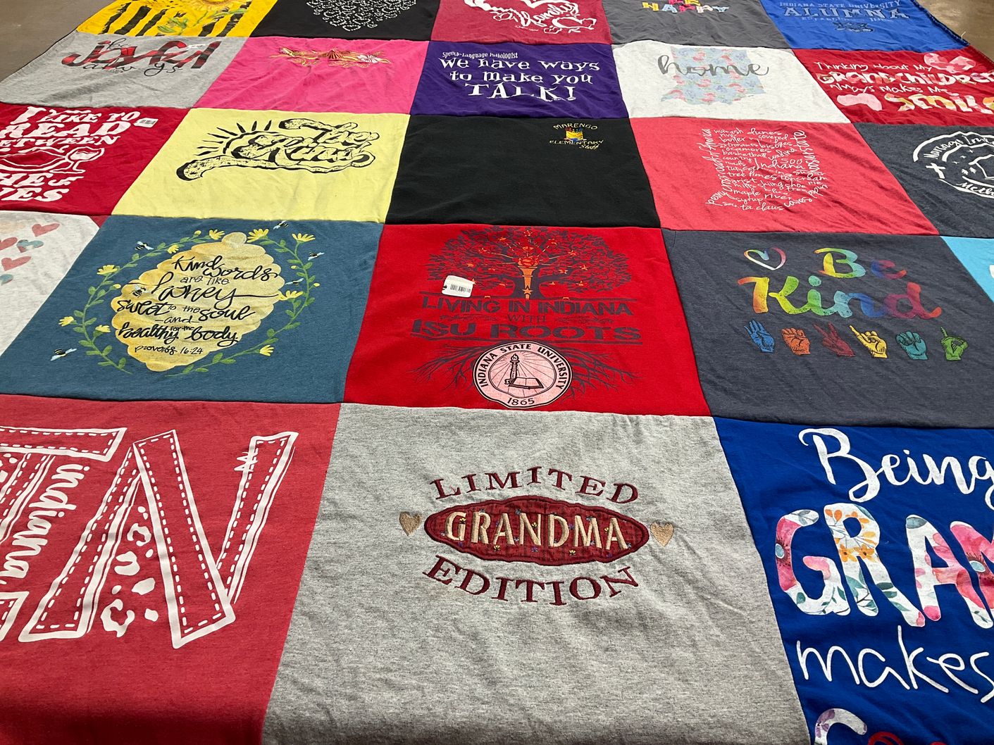 T-shirt quilt from indiana state university by Neal from FL