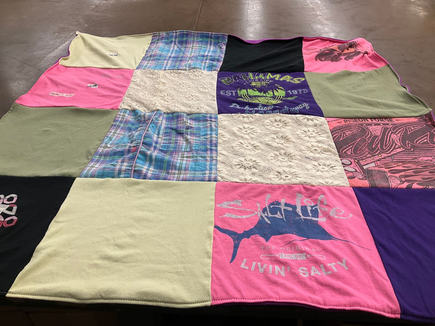 T-shirt quilt with beach, ocean themes by Brittney from TN