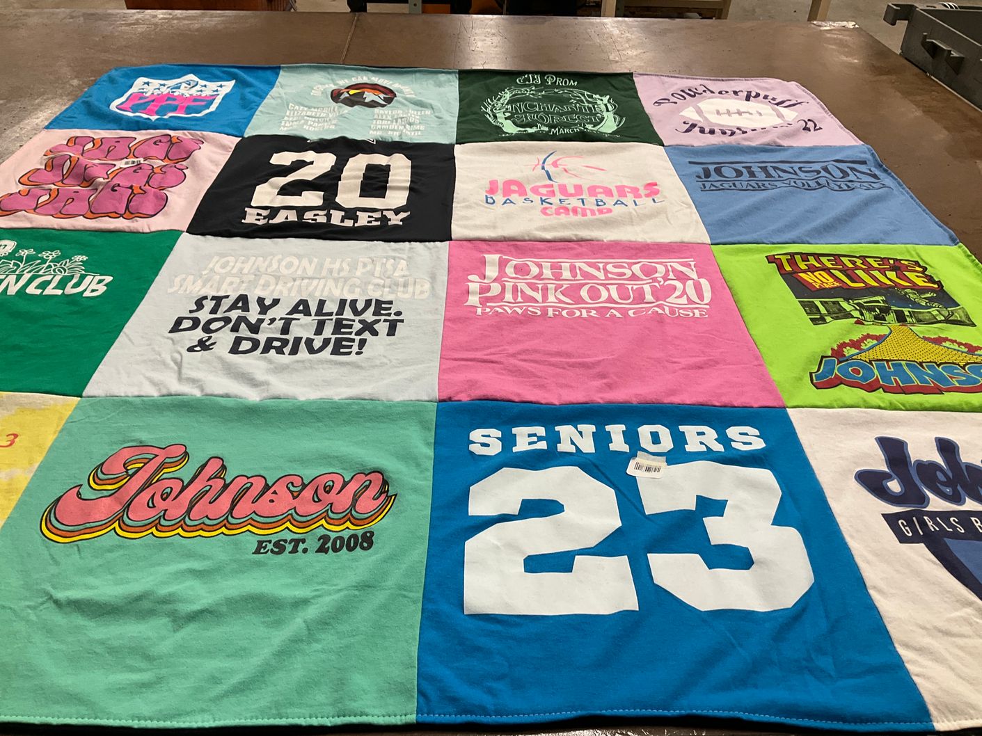 T-shirt quilt featuring johnson jaguars basketball team by Jennifer from TX