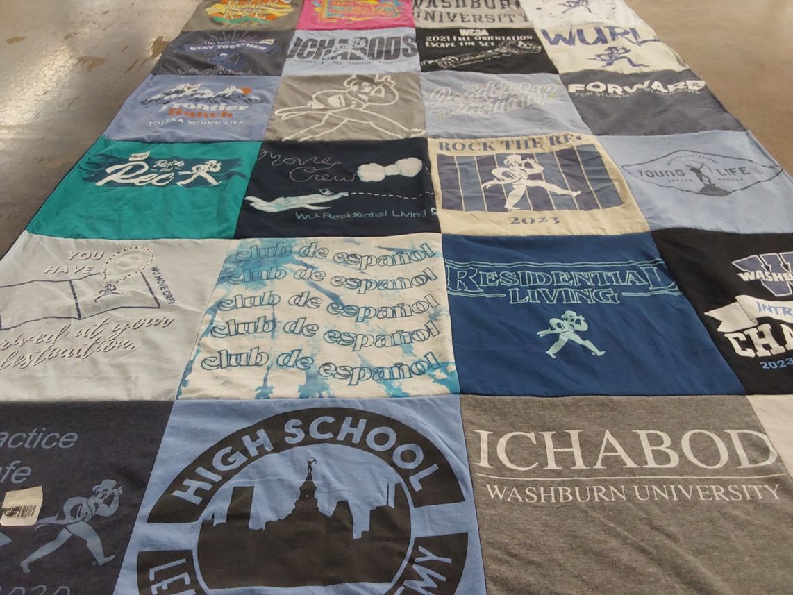 T-shirt quilt from washburn university by Bryce from KS
