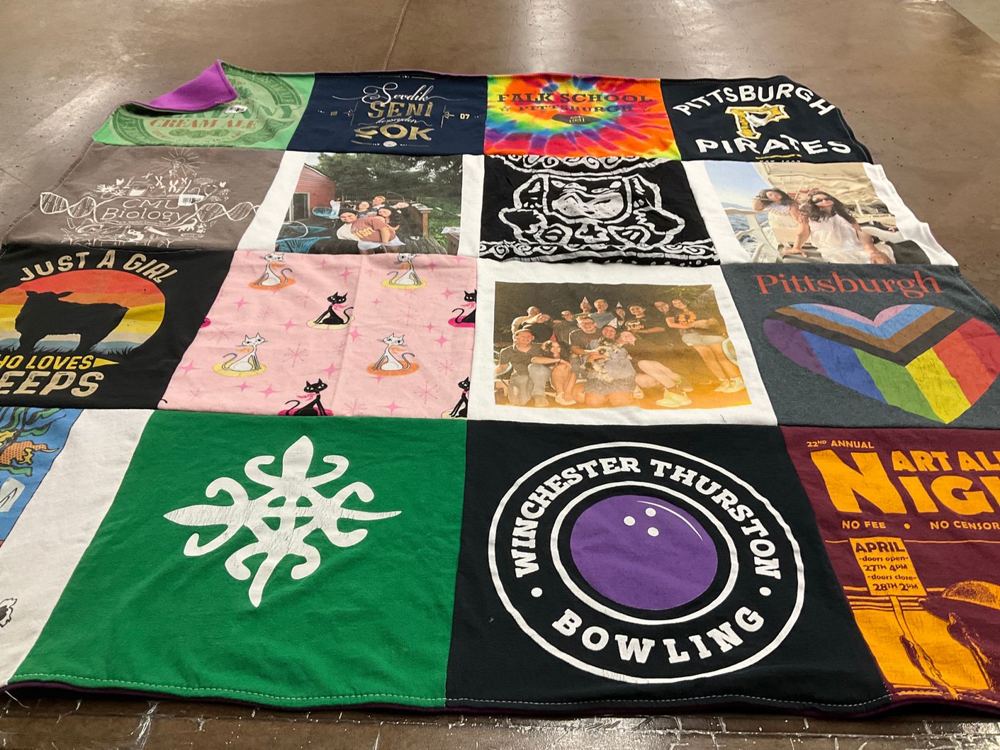 T-shirt quilt featuring pittsburgh pirates by Muge from PA