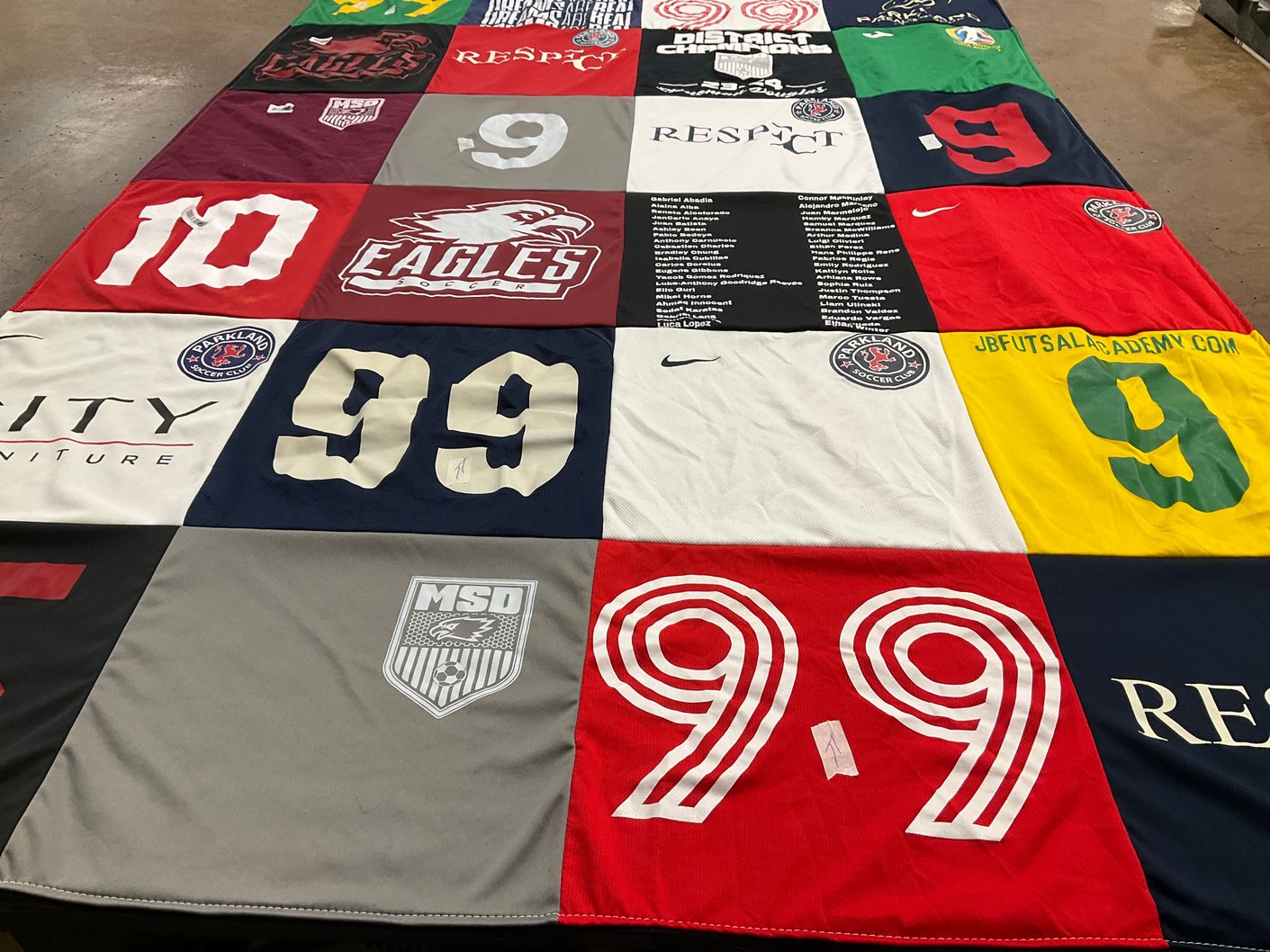 T-shirt quilt from msd soccer by Marisa from FL