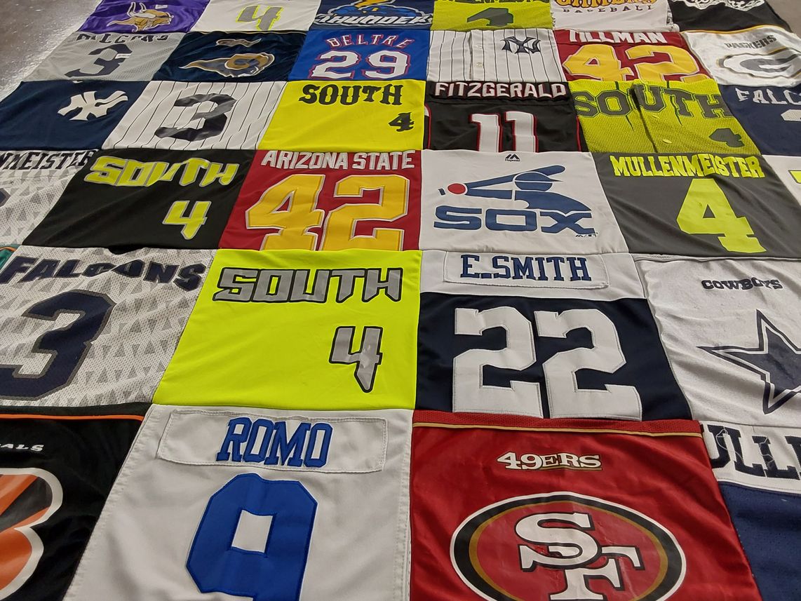 T-shirt quilt featuring dallas cowboys, chicago white sox by Kathleen from AZ