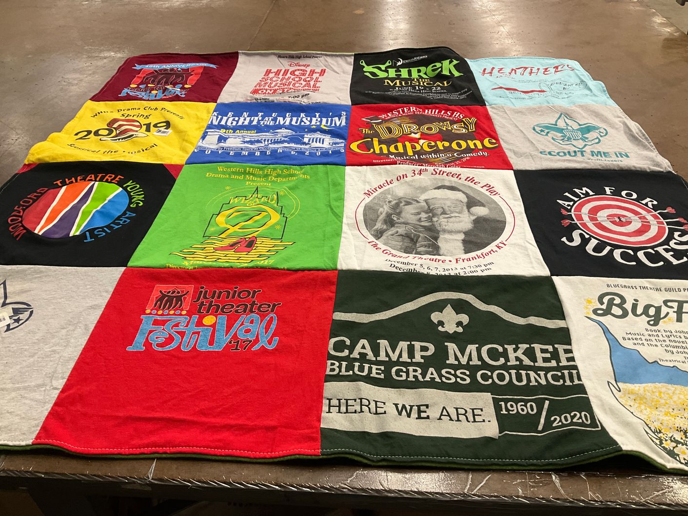 T-shirt quilt from western hills high school by Natalie from KY