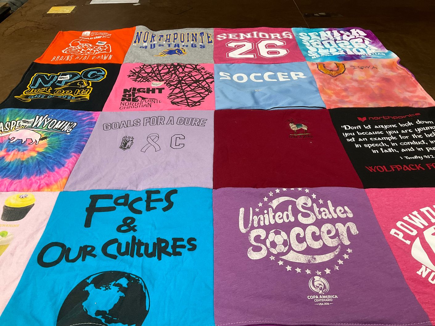 T-shirt quilt from northpointe christian school by Dawn from MI