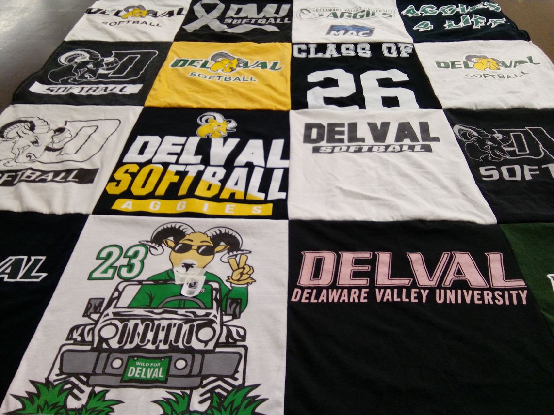 T-shirt quilt featuring delaware valley university softball by Kathleen from DE
