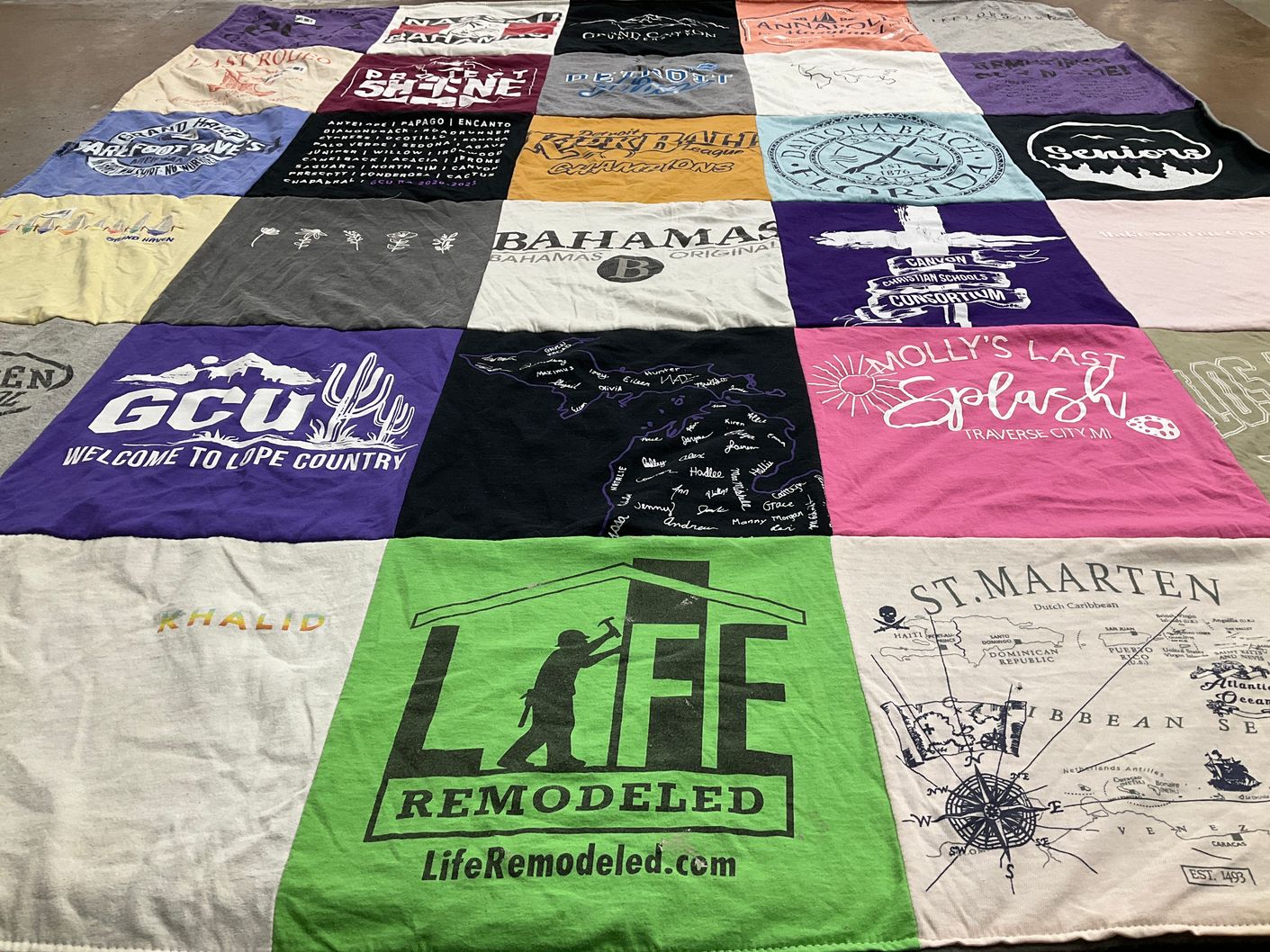 T-shirt quilt from grand canyon university by Alyssa from MI