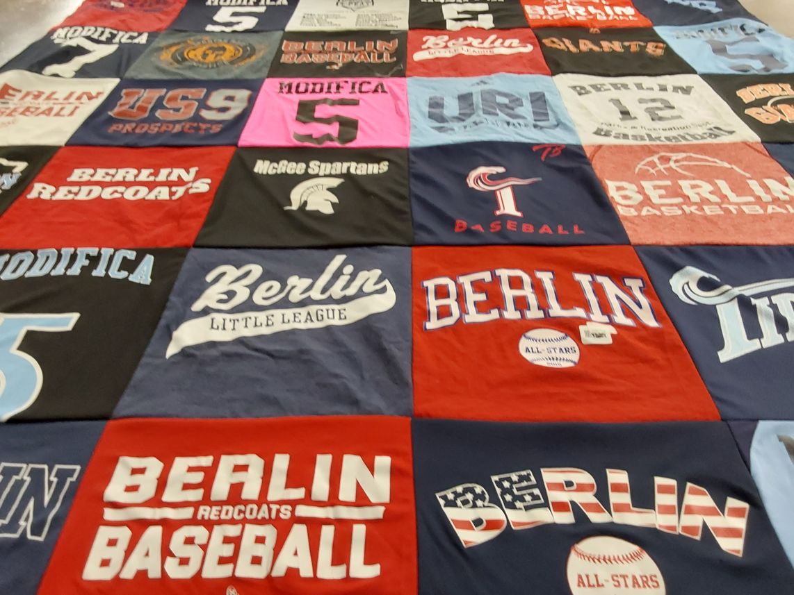 T-shirt quilt featuring berlin redcoats baseball, berlin little league by Tricia from CT