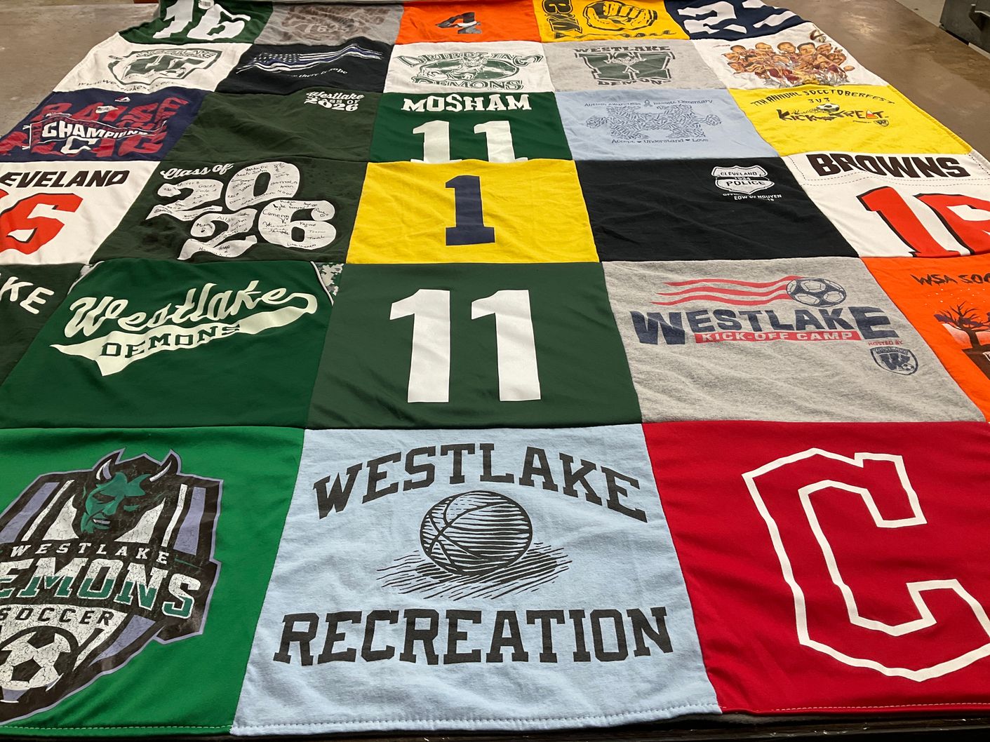 T-shirt quilt featuring westlake demons soccer, cleveland browns by terri from OH