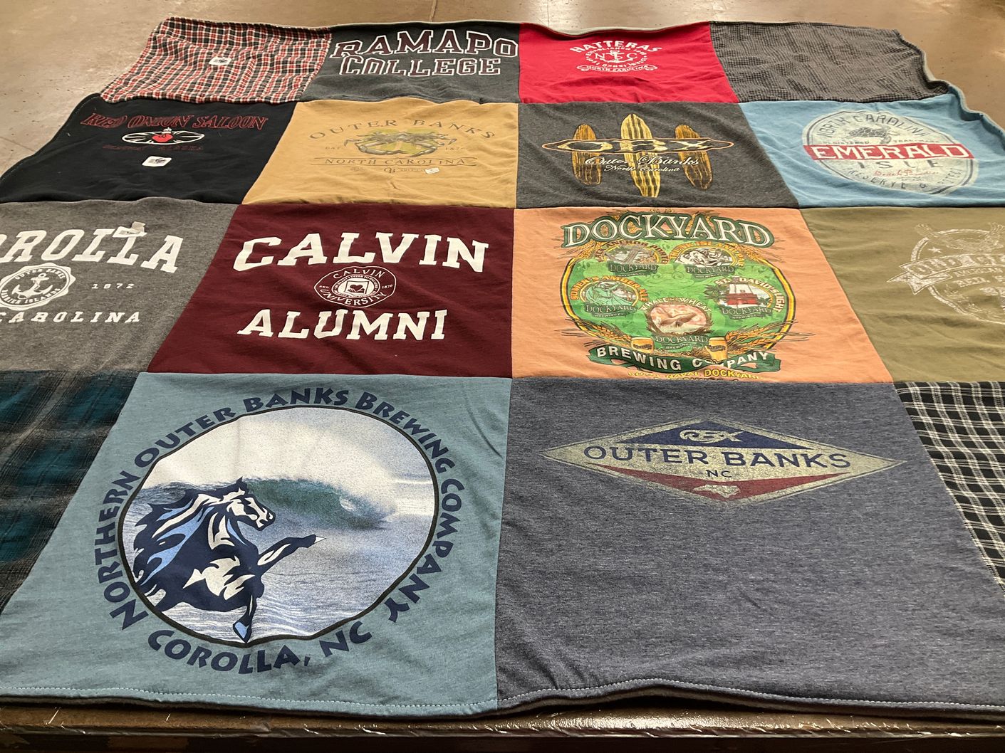 T-shirt quilt from ramapo college, calvin university by Mary from NJ